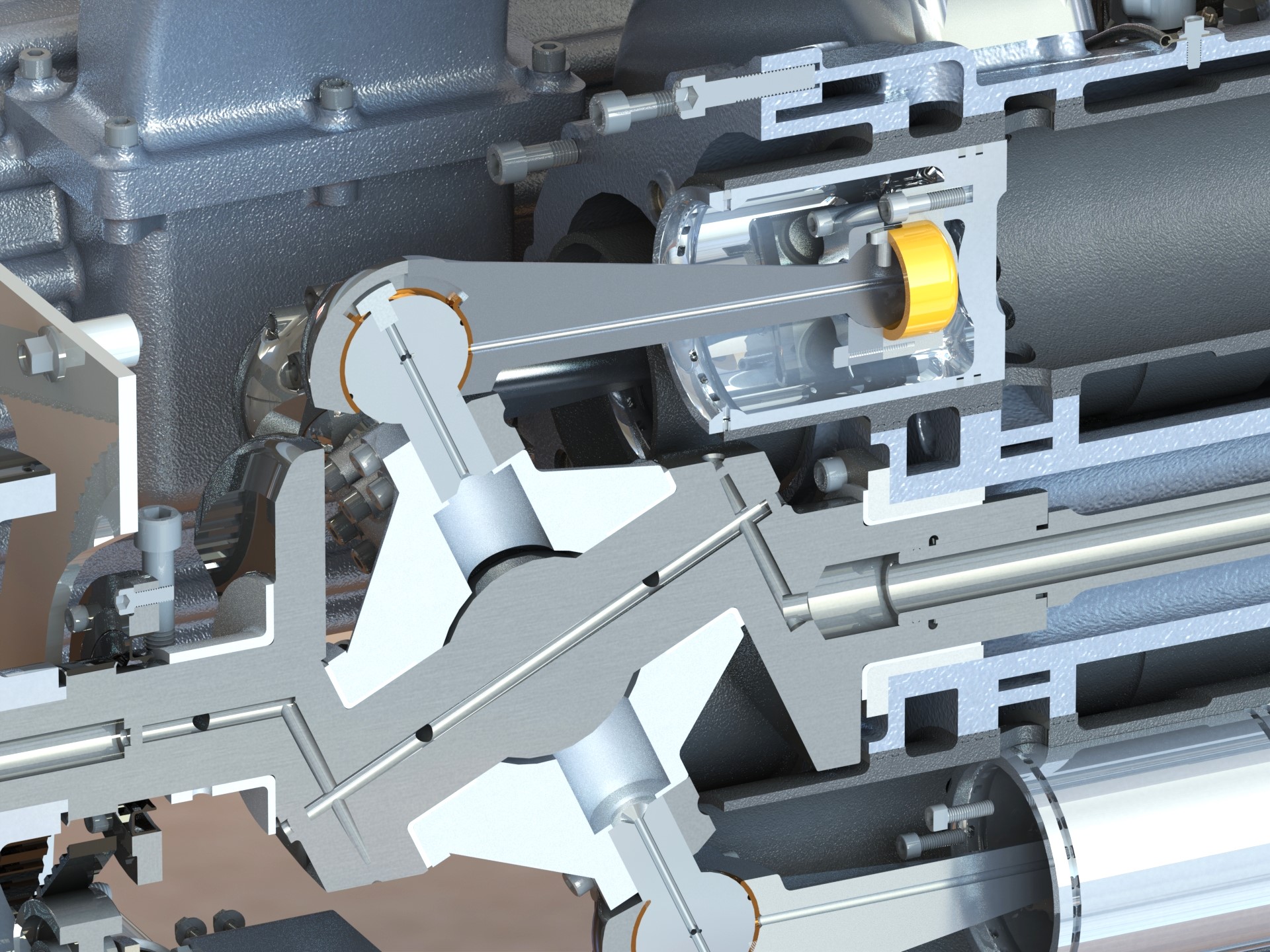 二冲程斜盘增压柴油机